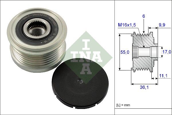 Alternator - sprzęgło jednokierunkowe INA 535 0103 10