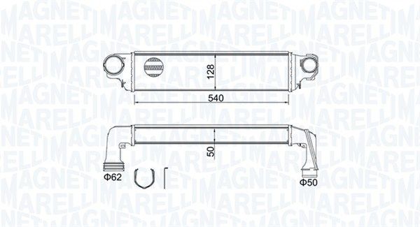 Chłodnica powietrza doładowującego MAGNETI MARELLI 351319204590