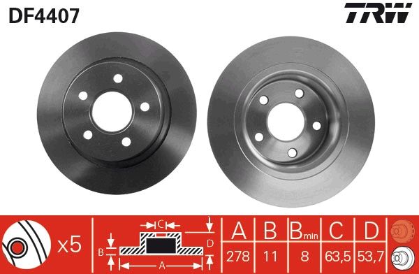 Tarcza hamulcowa TRW DF4407