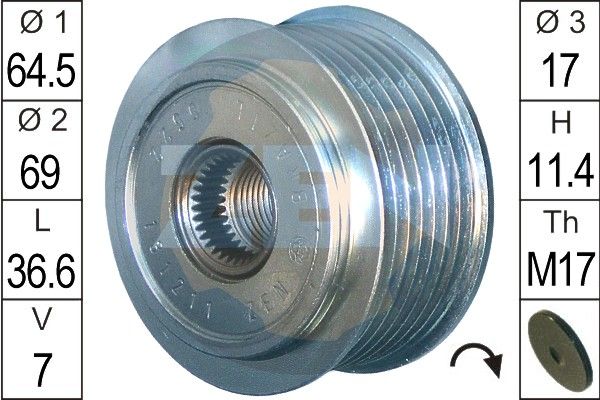 Alternator - sprzęgło jednokierunkowe ERA ZN5522
