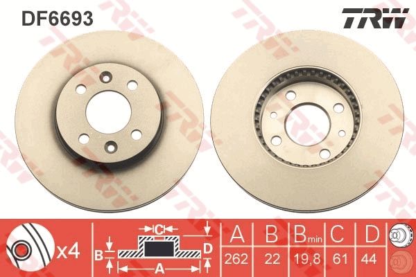 Tarcza hamulcowa TRW DF6693