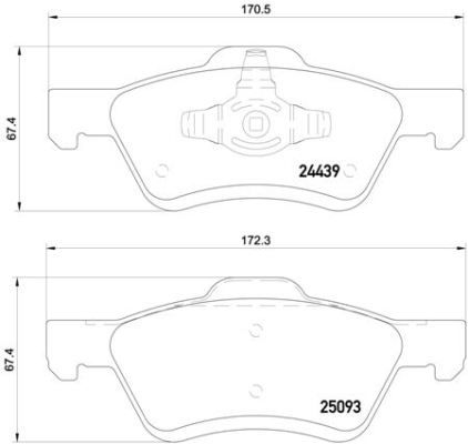 Zestaw klocków hamulcowych, hamulce tarczowe BREMBO P 24 159