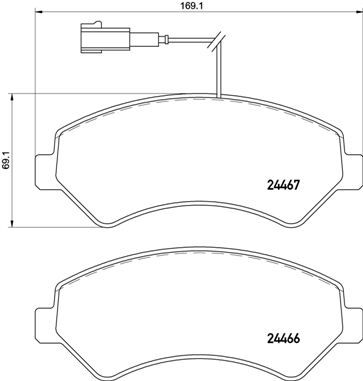 Zestaw klocków hamulcowych, hamulce tarczowe BREMBO P 61 118