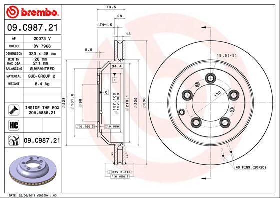 Tarcza hamulcowa BREMBO 09.C987.21