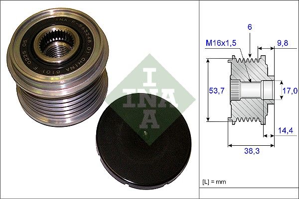 Alternator - sprzęgło jednokierunkowe INA 535020310