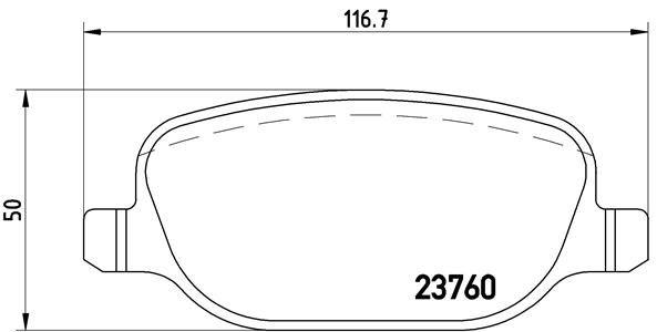 Zestaw klocków hamulcowych, hamulce tarczowe BREMBO P 23 089