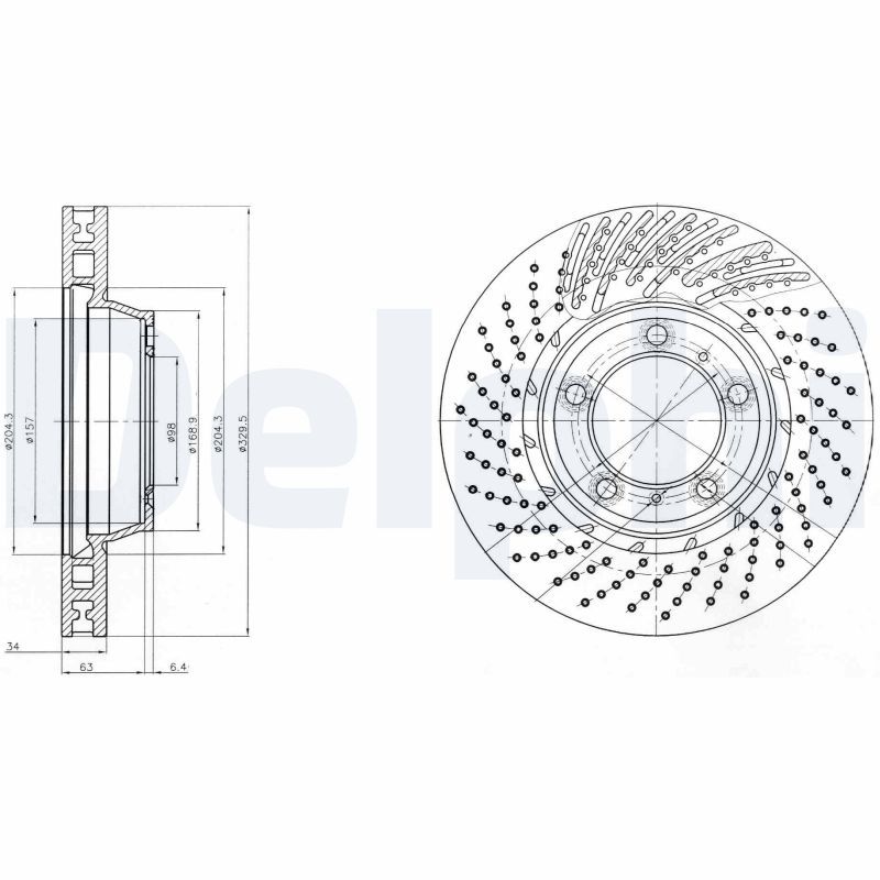 Tarcza hamulcowa DELPHI BG9095C