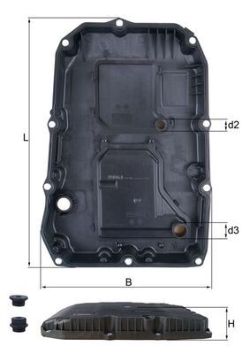 Miska olejowa, automatyczna skrzynia biegów MAHLE HX196KIT
