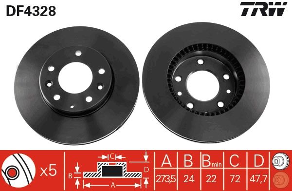 Tarcza hamulcowa TRW DF4328
