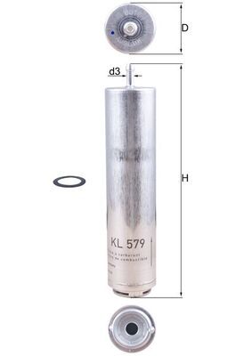 Filtr paliwa MAHLE KL579D