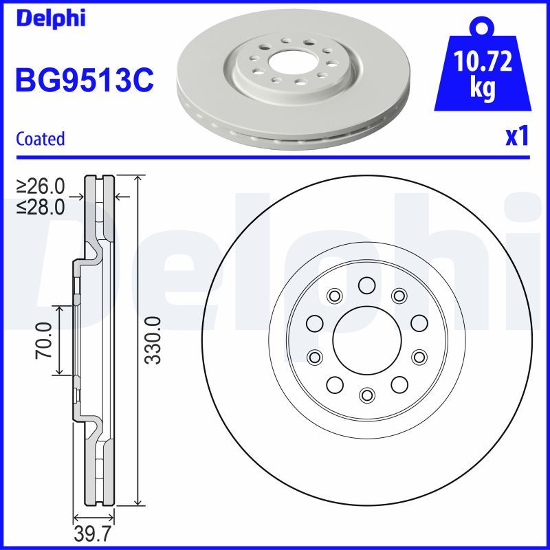Tarcza hamulcowa DELPHI BG9513C