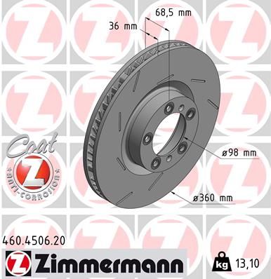 Tarcza hamulcowa ZIMMERMANN 460.4506.20