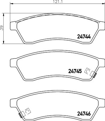 Zestaw klocków hamulcowych, hamulce tarczowe BREMBO P 10 060