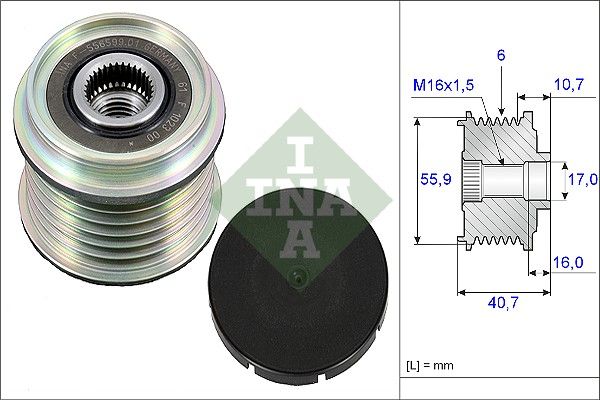 Alternator - sprzęgło jednokierunkowe INA 535 0028 10