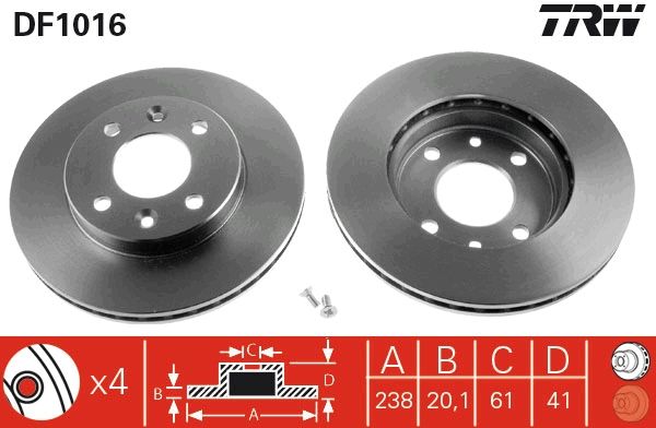 Tarcza hamulcowa TRW DF1016