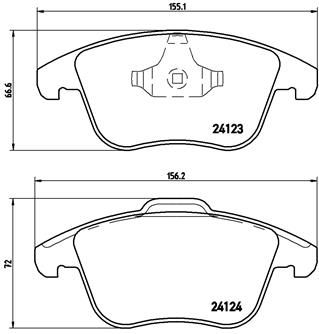 Zestaw klocków hamulcowych, hamulce tarczowe BREMBO P 24 076