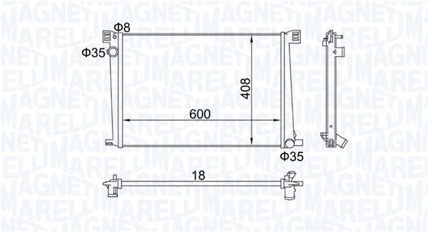 Chłodnica, układ chłodzenia silnika MAGNETI MARELLI 350213168600