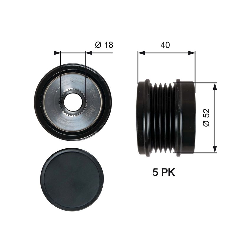 Alternator - sprzęgło jednokierunkowe GATES oap7209