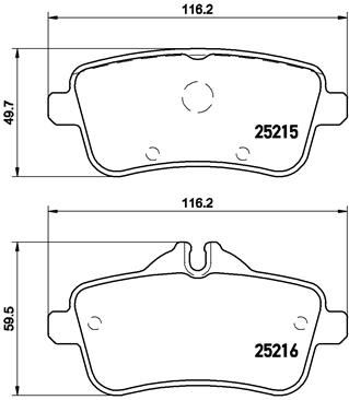 Zestaw klocków hamulcowych, hamulce tarczowe BREMBO P 50 099