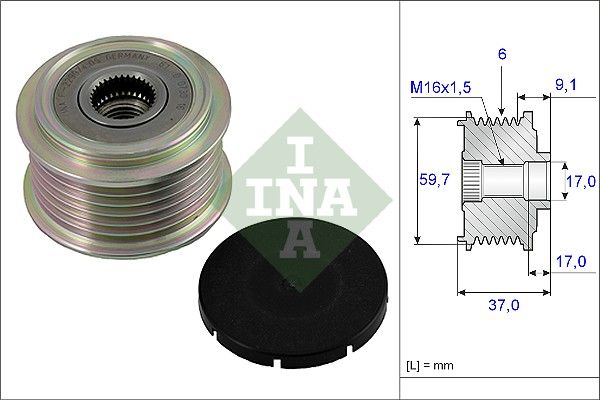 Alternator - sprzęgło jednokierunkowe INA 535 0017 10