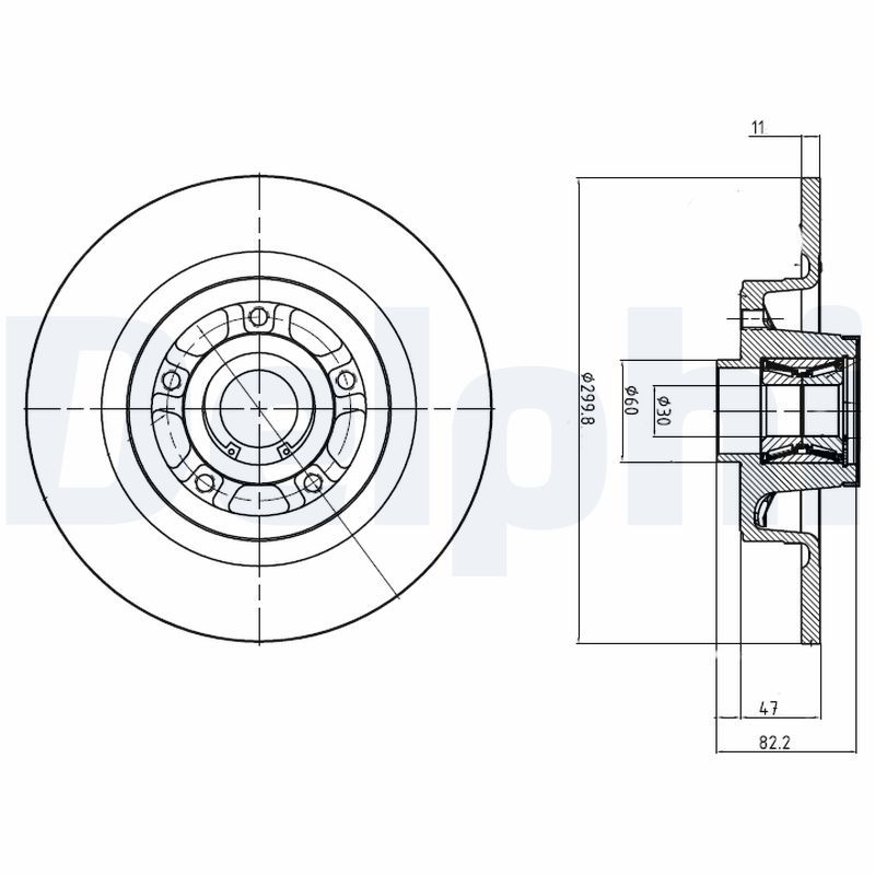 Tarcza hamulcowa DELPHI BG9023RS