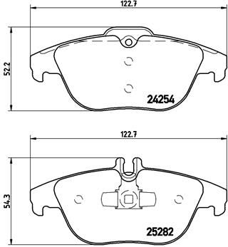 Zestaw klocków hamulcowych, hamulce tarczowe BREMBO P 50 104