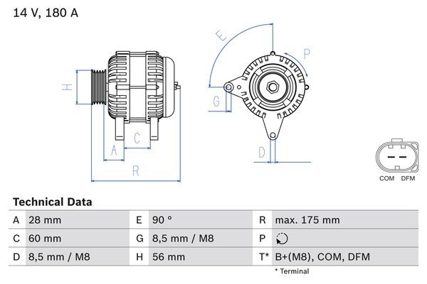 Alternator BOSCH 0 986 080 090