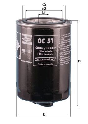 Filtr oleju MAHLE OC51OF