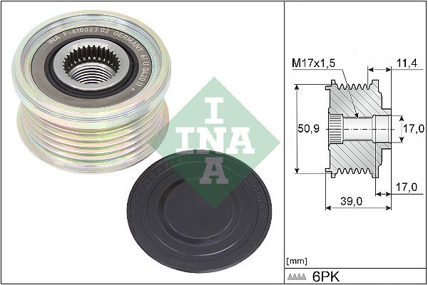 Alternator - sprzęgło jednokierunkowe INA 535035810