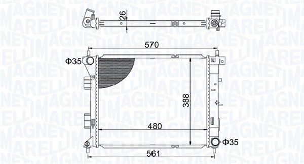 Chłodnica, układ chłodzenia silnika MAGNETI MARELLI 350213173600