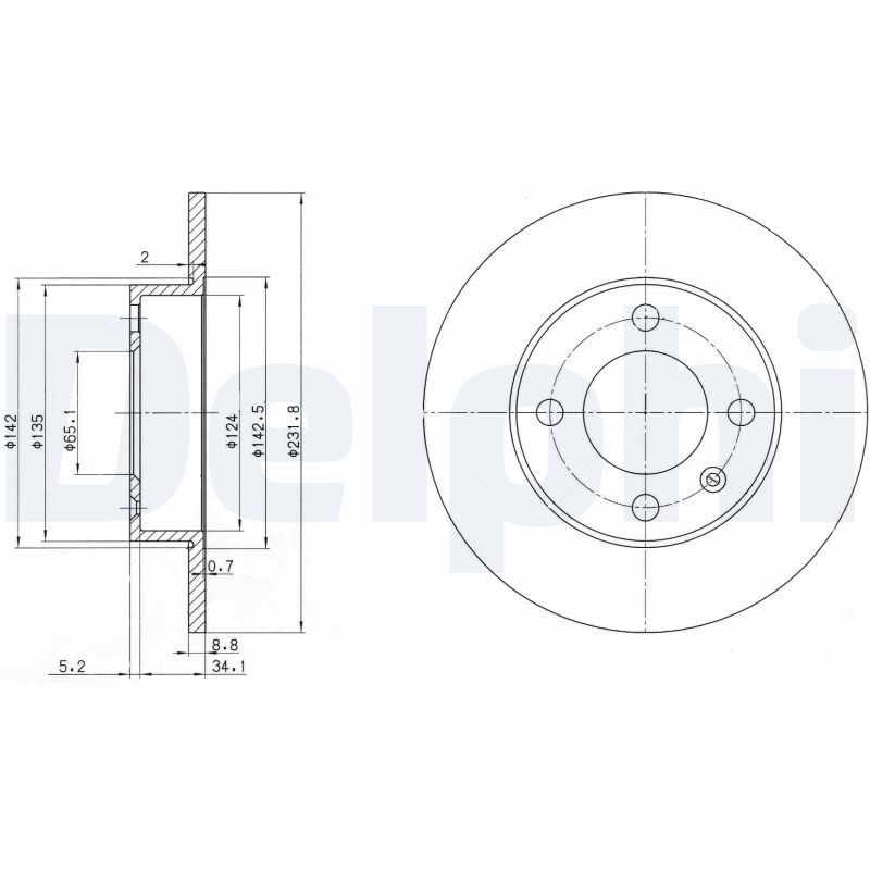 Tarcza hamulcowa DELPHI BG3505