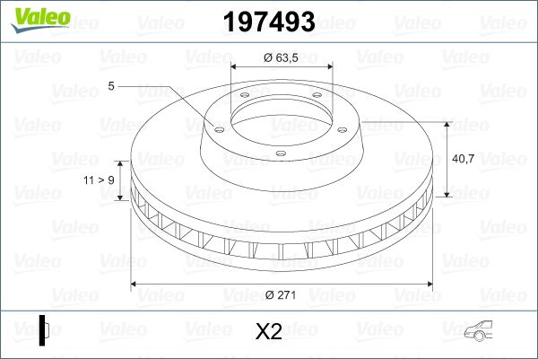 Tarcza hamulcowa VALEO 197493