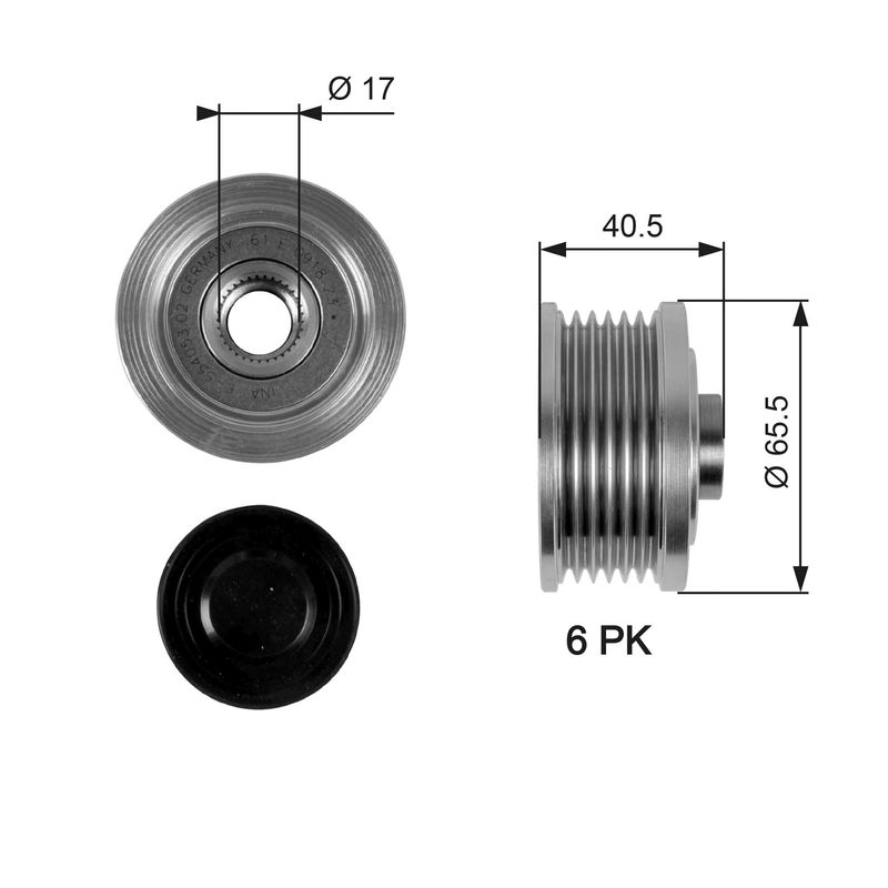 Alternator - sprzęgło jednokierunkowe GATES OAP7032