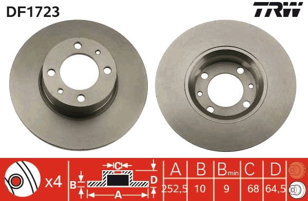 Tarcza hamulcowa TRW DF1723