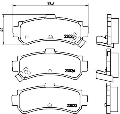 Zestaw klocków hamulcowych, hamulce tarczowe BREMBO P 56 035