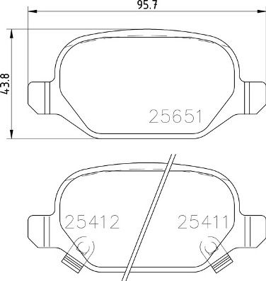 Zestaw klocków hamulcowych, hamulce tarczowe BREMBO P 23 151