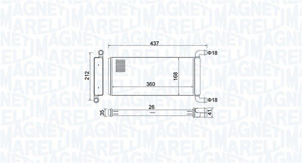 Wymiennik ciepła, ogrzewanie wnętrza MAGNETI MARELLI 350218451000