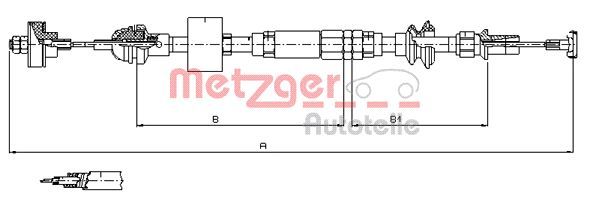 Cięgło, sterowanie sprzęgłem METZGER 10.3159