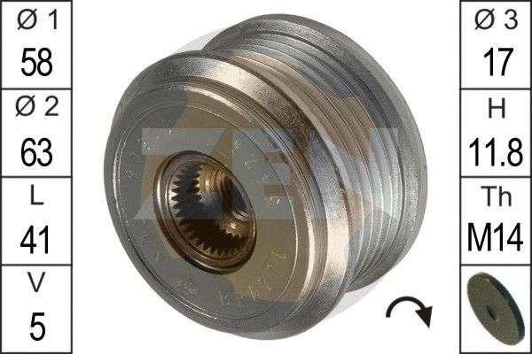 Alternator - sprzęgło jednokierunkowe ERA ZN5424