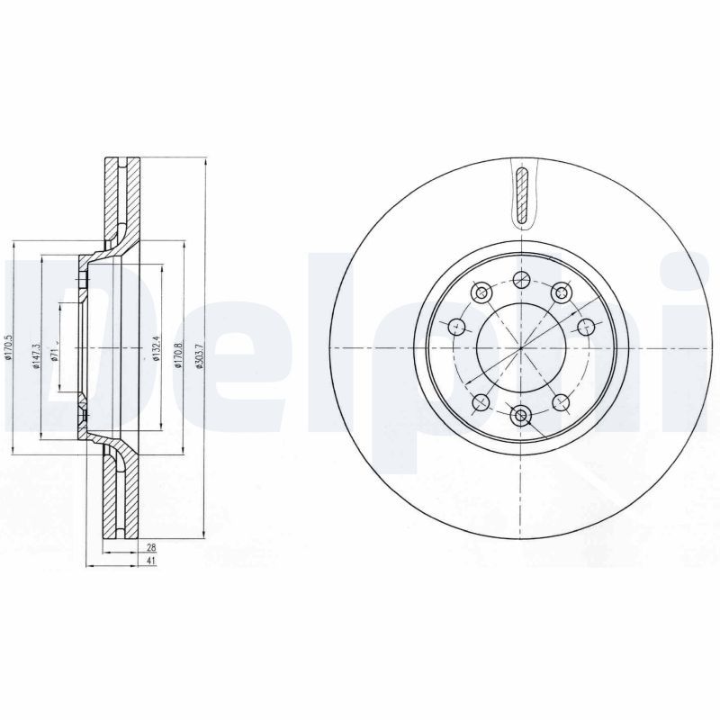 Tarcza hamulcowa DELPHI BG4083C
