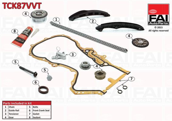 Zestaw łańcucha rozrządu FAI AutoParts tck87vvt