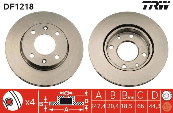 Tarcza hamulcowa TRW DF1218