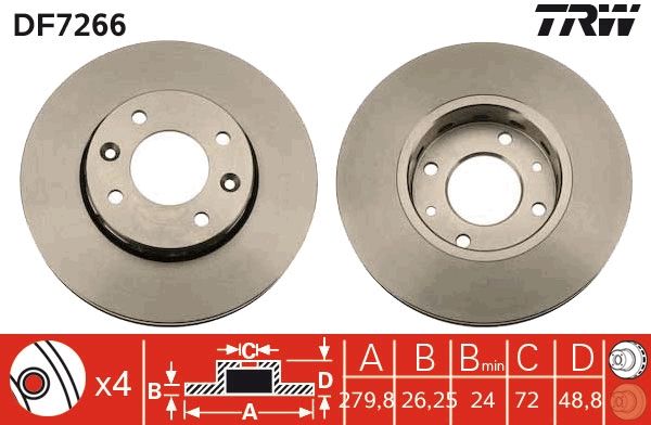 Tarcza hamulcowa TRW DF7266