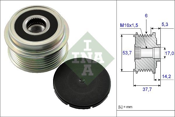 Alternator - sprzęgło jednokierunkowe INA 535013210
