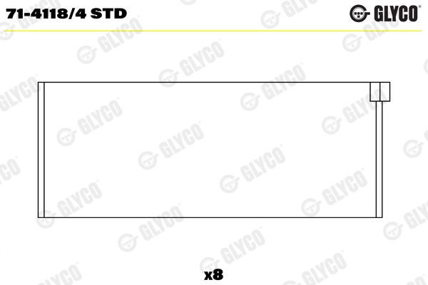 Panewka korbowodu GLYCO 71-4118/4STD