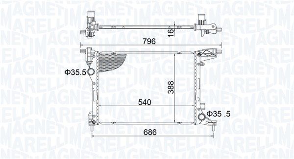 Chłodnica, układ chłodzenia silnika MAGNETI MARELLI 350213203700