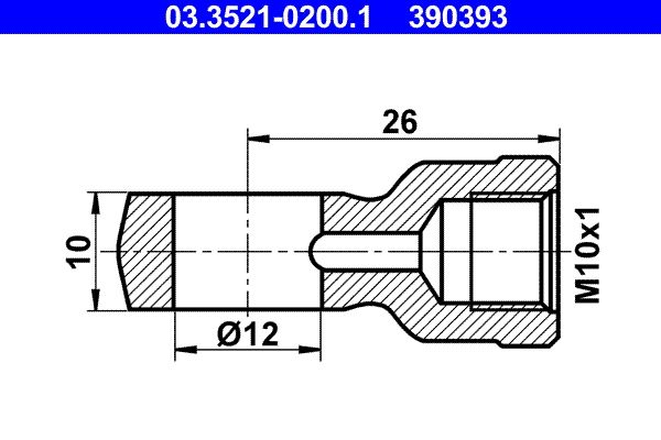 Łącznik, rurki metalowe ATE 03.3521-0200.1