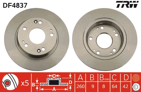 Tarcza hamulcowa TRW DF4837