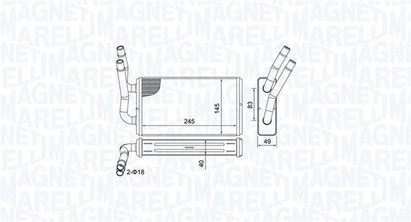 Wymiennik ciepła, ogrzewanie wnętrza MAGNETI MARELLI 350218450000