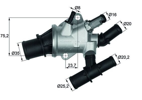 Termostat, płyn chłodzący MAHLE TI 155 88